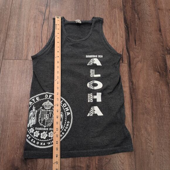 VTG Aloha State Hawaii Adult Small Tank Top Shirt Beach Ocean Surf - Picture 3 of 5